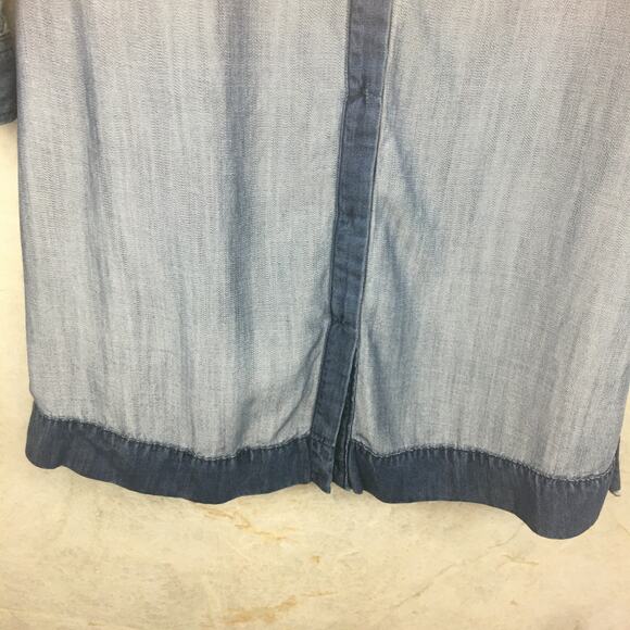 Anne Taylor LOFT Blue Chambray Button-Up Shirt Dress Women's Size  XS - Picture 9 of 16